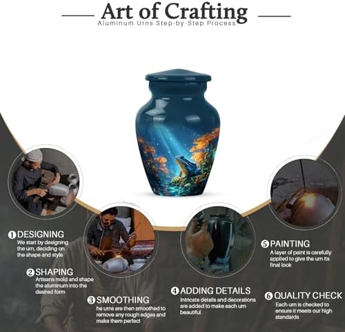 Frogs Themed Mini Urn for Human Ashes - 3 Inch Blue