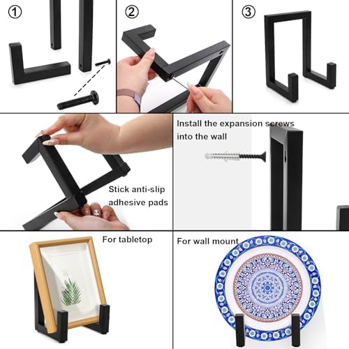 2 Pack Large Plate Stands 8 Inch Tall Easels for Display