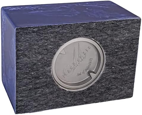Custom Engraved Cobalt Cultured Marble Cremation Urn for Ashes