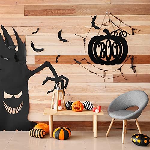 Jetec Halloween Door Hanger Black Boo Wood Sign