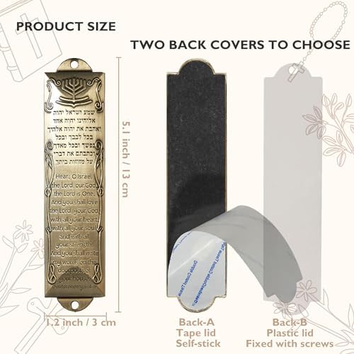 CAMATET Mezuzah Scroll with Metal Case 2 Pcs