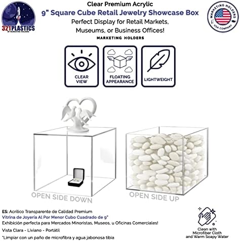 9 Inch Acrylic Display Riser Box No Lid One Side Open