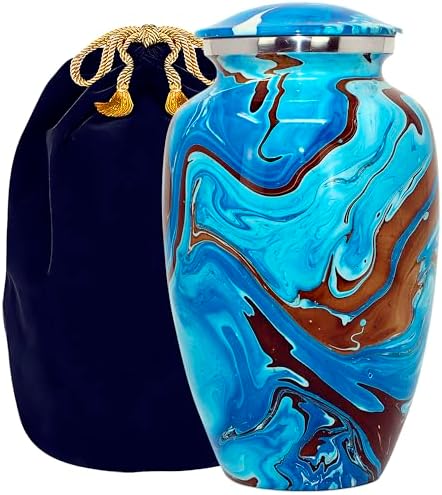 Trupoint Memorials Cremation Urns for Human Ashes Large Blue