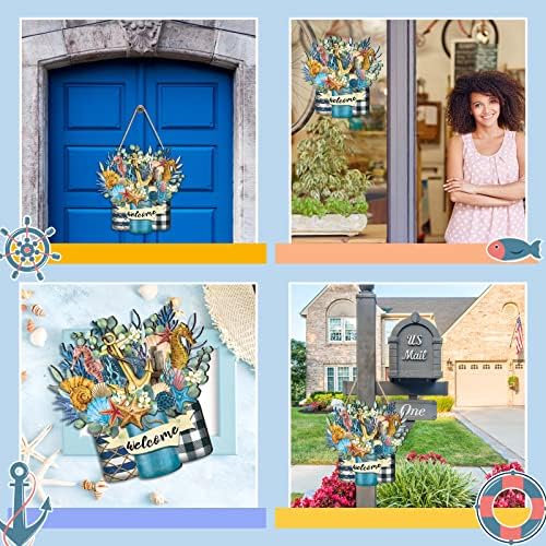 Shellwei 12 Inch Summer Welcome Door Sign