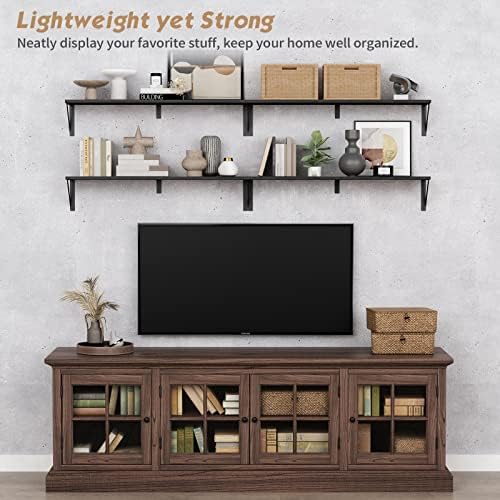 Forbena 36 Inch Floating Shelf Set of 3 Black