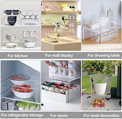 MerryNine Acrylic Risers Display Stands 8 Pcs 2 Set