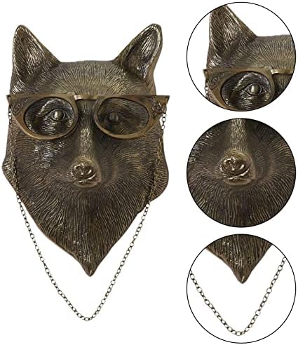 Fox Head Wall Sculpture Resin Animal Decor for Home
