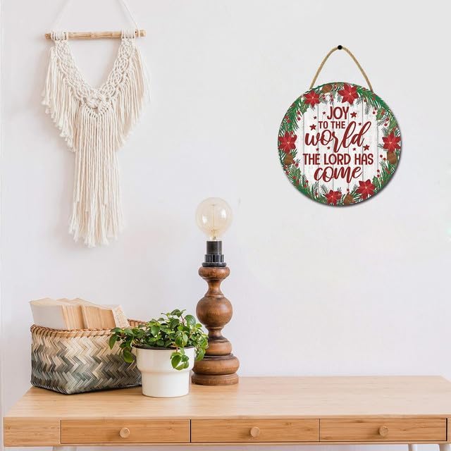 FemiaD 11 Inch Christmas Wreath Door Hanger Sign
