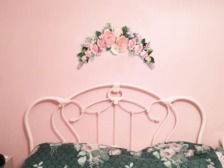 OrgMemory Artificial Floral Swag 23 Inch Peach
