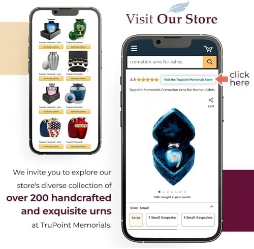 Trupoint Memorials Small Blue Dove Urn with Velvet Heart Box