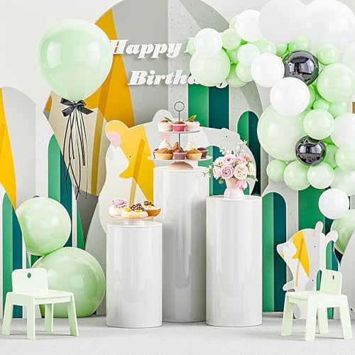 AHUAWA Cylinder Stands 3Pcs White Party Pedestal Decor