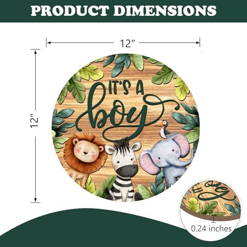 Its A Boy Jungle Animal Door Sign Decor