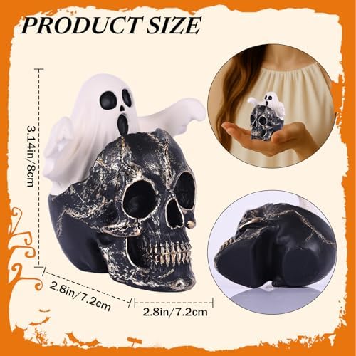 LCCCK Mini Skull with Ghost Halloween Decor Figure