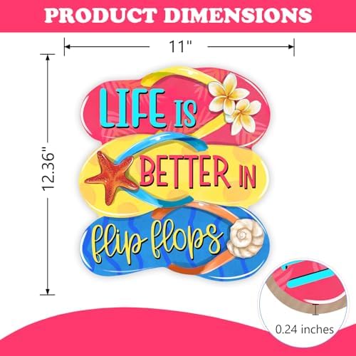 Bolisom Summer Life Flip Flops Beach Door Sign