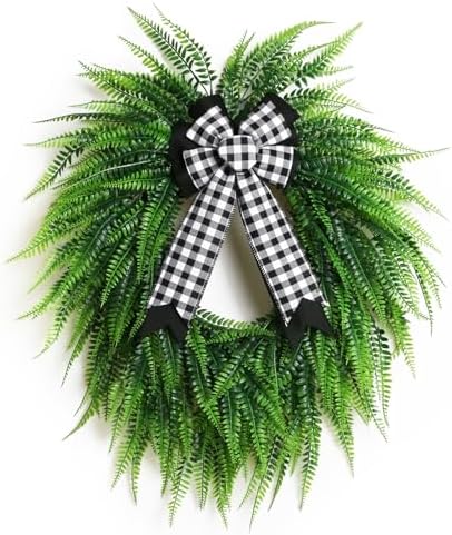 All-Season Boston Fern Wreath for Front Door