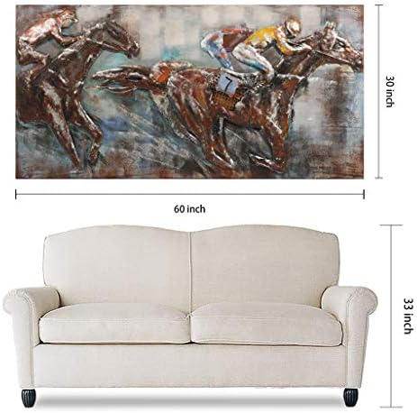 Race Day Primo Mixed Media Hand Painted Wall Sculpture