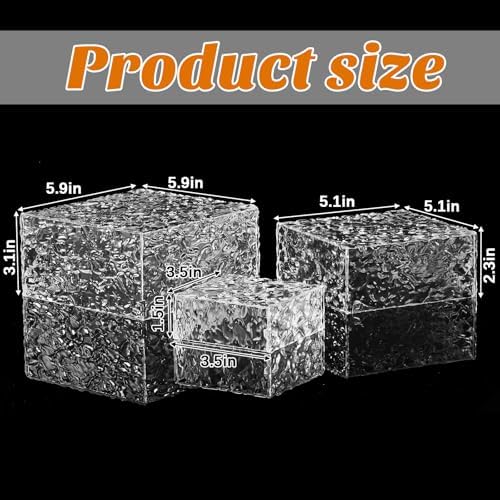 Jerify 6 Pcs Acrylic Display Risers with 3 Sizes