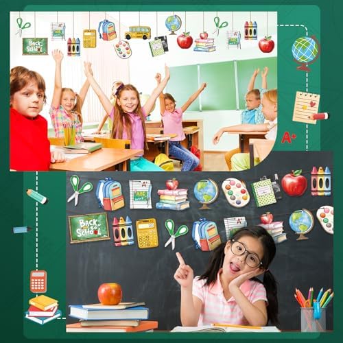 36 Pcs Back to School Wooden Hanging Ornaments