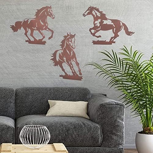 Rustic Metal Horse Wall Art Decor 3 Pack