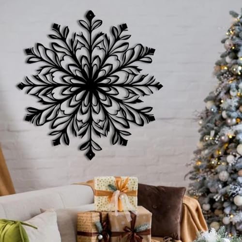 ENJOYOO Snowflake Metal Wall Art Decor 24x24in