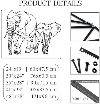 Gold Elephant Wall Decor Set with Mama and Baby