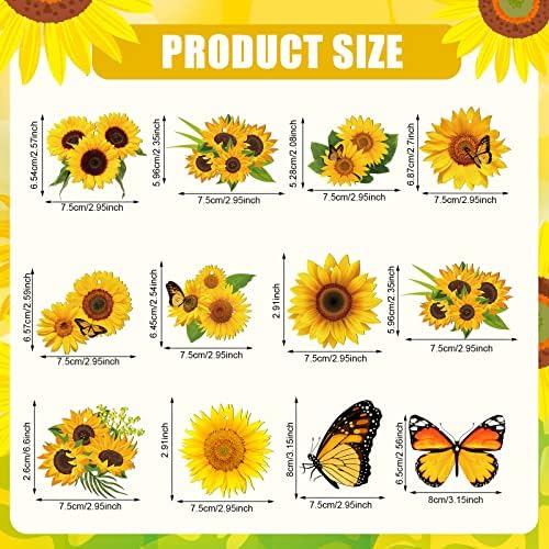 Qunclay 36 Pcs Summer Sunflower Tree Decorations