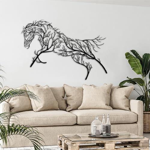 DEKADRON Geometric Horse and Tree Wall Art Decor