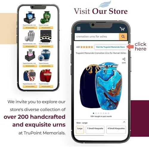 Trupoint Memorials Cremation Urns for Human Ashes Large Blue