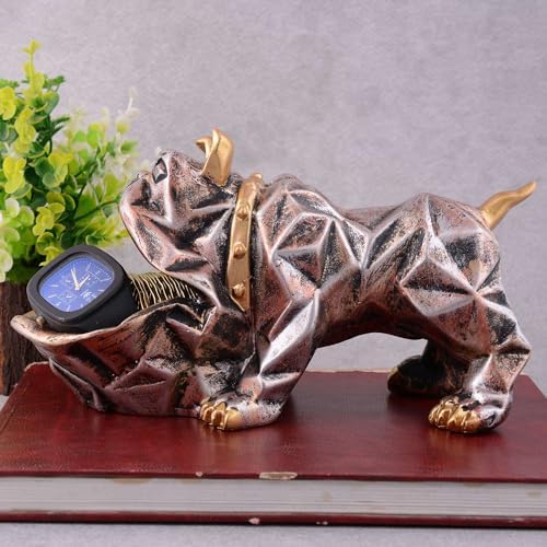 Resin Cool Dog Sculpture with Plate for Home Decor