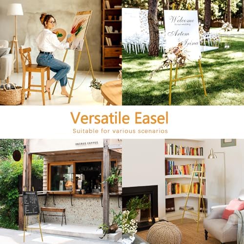 GALAGLAM Gold Easel Stand 57 Inch Adjustable 4 Tier