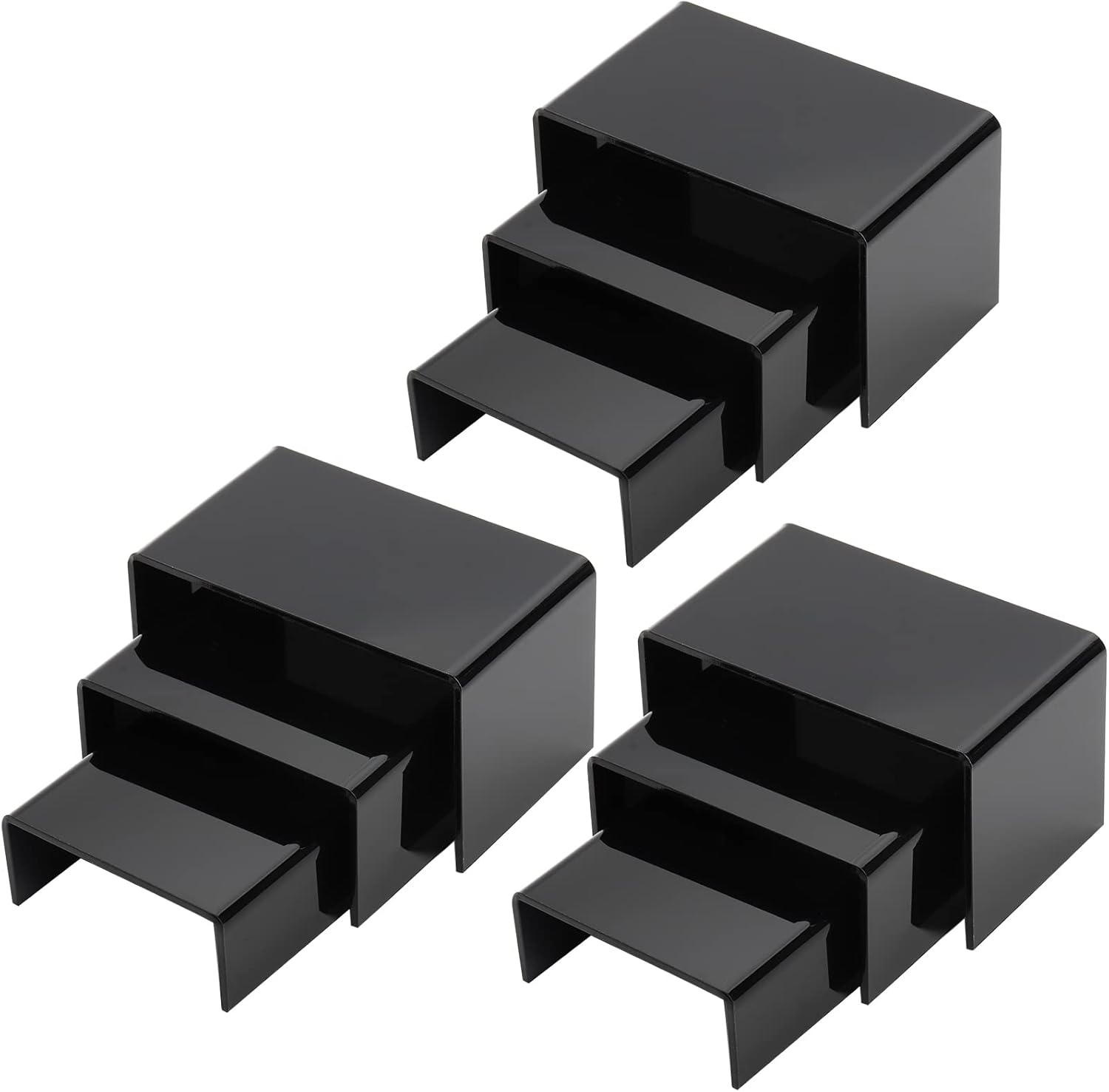 Hedume 9-Piece Black Acrylic Display Riser Set