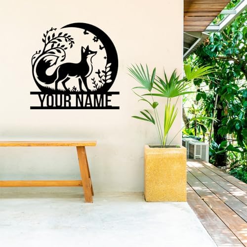 Houdoum Personalized Metal Fox Wall Art