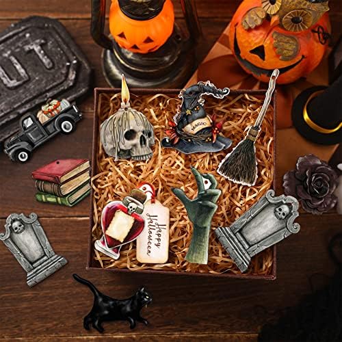 Maitys 36 Pcs Halloween Wooden Ornaments for Tree Decorations