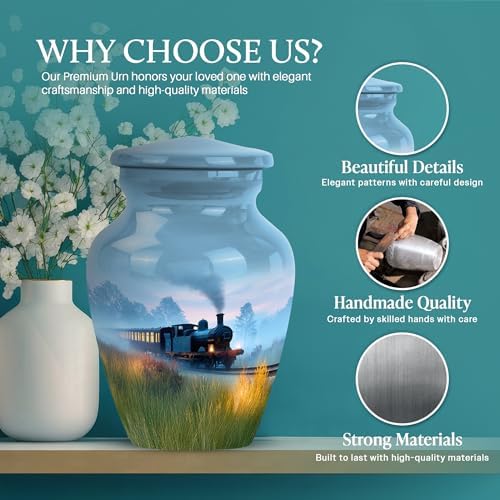 Train Miniature Burial Urns for Human Ashes - Pack of 2