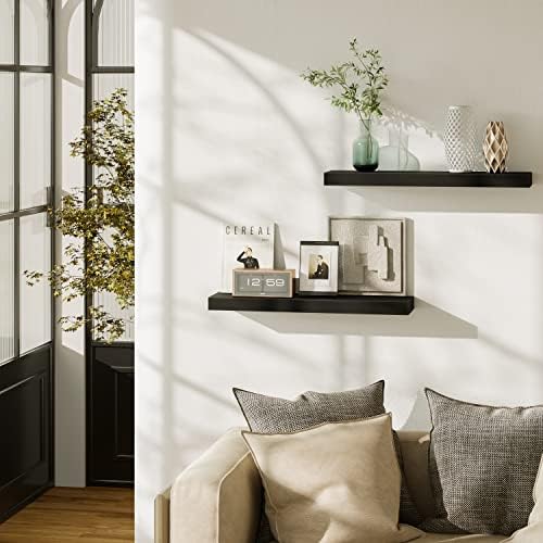 BAMEOS Floating Shelf Set L24xW6 Black