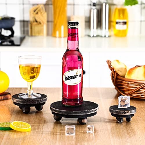 Amyhill 3 Pcs Wooden Risers for Display Decor Black