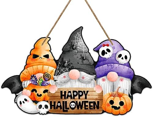Happy Halloween Gnome Wreath Door Sign