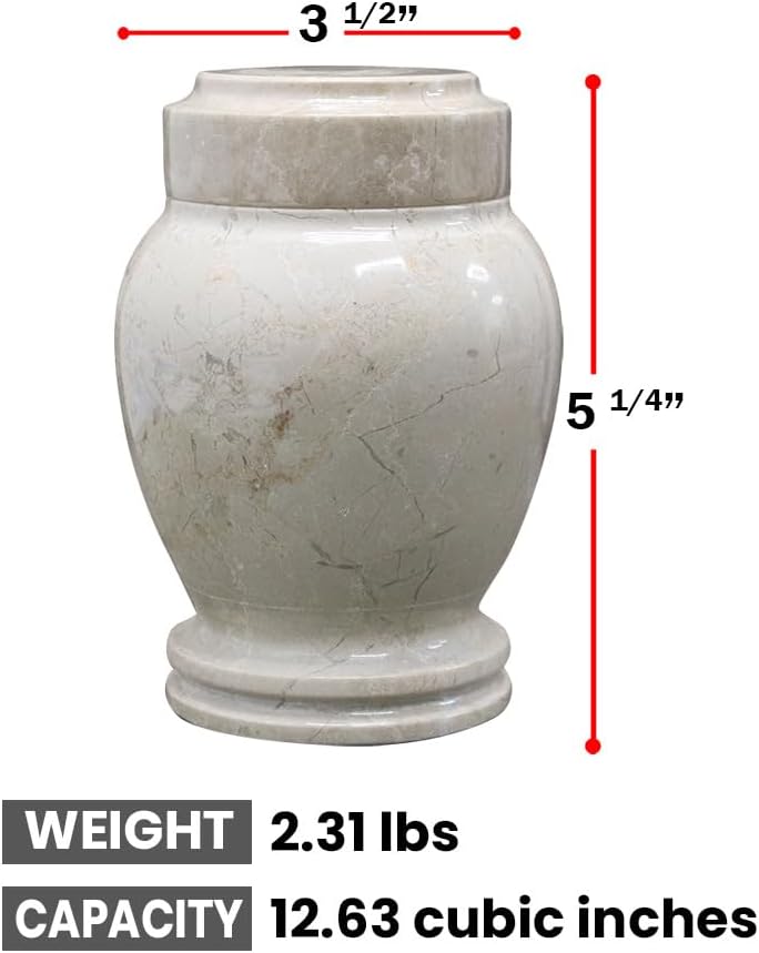 Elegant Marble Cremation Urn for Small Ashes