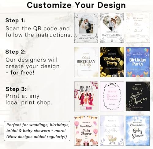 Wedding Welcome Sign Stand with Custom Design and Leather Straps
