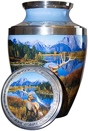 Personalized Large Funeral Urn with Velvet Bag and Keepsake