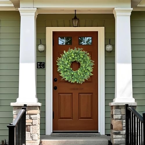 26 Artificial Boxwood Wreath for Front Door Decor