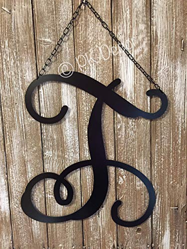 PK Decor Front Door Metal Initial Monogram Sign