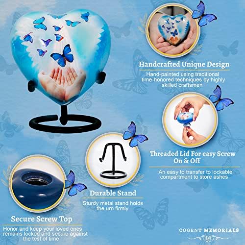 Heart Shaped Butterfly Urn for Human Ashes - Elegant and Durable