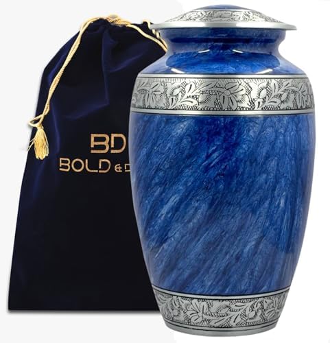 Bold Divine Blue Large Cremation Urn for Adult Ashes