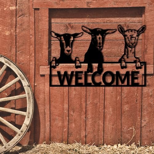 Farmhouse Wall Decor - Metal Goat Art 30x19in Gold Wall Sculpture
