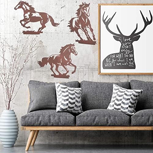 Rustic Metal Horse Wall Art Decor 3 Pack