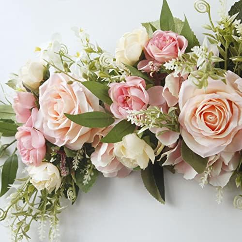 Firlar Artificial White Rose Swag 256 Inch Decor