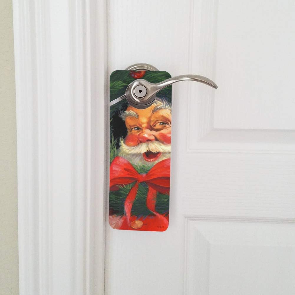 GRAPHICS AND MORE Christmas Santa Wreath Door Knob Hanger Sign 1