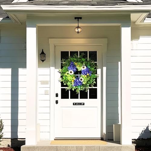 26 Inch Hydrangea Wreath for Front Door Decor