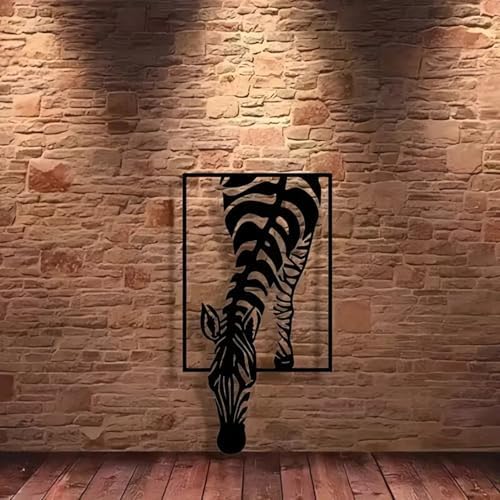 Huspox 3D Zebra Wall Art Decor Metal 40x23cm